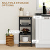 Kitchen Island Rolling Trolley Utility Serving Cart with Drawer Black