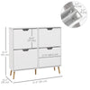 Shoe Storage Cabinet with 4 Flip Drawers and Adjustable Shelf, Shoe Cabinet for 8-16 Pairs of Shoes, White