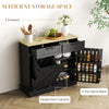 10 Gallon Hidden Garbage Bin Cabinet, Tilt Out Trash Cabinet w/ 2 Drawers, Freestanding Kitchen Island