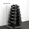 Soozier Hex Dumbbell Weight Set with Vertical Rack, 210lbs Rubber-Coated Dumbbells with Non-Slip Handles