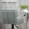 Swivel PU Leather Barstools Set of 2 Adjustable Bar Stools with Footrest Back for Kitchen Counter Dining Room Grey