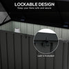 119 Gallon Deck Box, Lockable Galvanised Steel Outside Storage Container for Tools, Cushions, Dark Grey