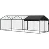 Large Metal Chicken Coop, Chicken Run with Waterproof & Anti-UV Cover for 3-5 Poultry, Outdoor Poultry Cage Rabbit Hutch
