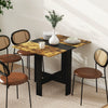 Drop Leaf Dining Table Wood Folding Table Multi-Use Side Table Dining Desk Space Saving Table, Rustic Brown and Black