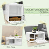 Hidden Cat Litter Box Furniture, Cat Litter Box Enclosure with Storage Compartments and Side Table Function, White