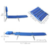 Outdoor Lounge Chair, Adjustable Folding Chaise Lounge with Face Cavity, Tanning Chair Sun Lounger Bed Recliner, Blue