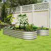 2Pcs Galvanized Raised Garden Bed, 6 x 2 x 1 ft Modular Metal Garden Beds with Rubber Strip Edging, Silver