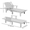 Set of 2 Tanning Chair, 5 Positions Adjustable Outdoor Lounge Chairs with Foldable Side Table