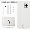 Wall Mount Medicine Cabinet, 5-tier Lockable Bathroom Cabinet with 2 Keys and Adjustable Shelves, White
