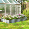 8 x 4 x 1ft Galvanized Raised Garden Bed, Reinforced Outdoor Planter Box with Open Bottom, Silver