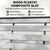 2 Person Outdoor Glider Bench, Patio Glider Loveseat with Faux Wood Slatted Seat and Back, Steel Frame, Grey