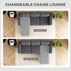 Sectional Sofa with Changeable Chaise Lounge, 3 Seat L-Shaped Sofa, Upholstered Couch for Small Space, Dark Grey