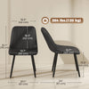Dining Chairs Set of 4, Faux Leather Upholstered Kitchen Chairs with Metal Legs for Dining Room, Living Room, Black