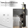 Tall Bathroom Storage Cabinet, Narrow Bathroom Cabinet with Drawers and Open Shelves for Small Spaces, Brown