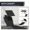 Outdoor Lounge Chair, Adjustable Folding Chaise Lounge, Tanning Chair with Sun Shade for Beach, Camping, Hiking, Backyard, Black