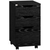 Vertical Filing Cabinet, 3 Drawer Mobile File Cabinet, Under Desk Office Storage Cabinet with Wheels, Black Wood Grain