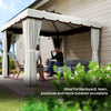 10' x 10' Deck Gazebo with Curtains & Mesh Screen Drapes, Double Roof Canopy Polyester Shade for Backyard Garden, Cream White
