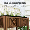 Wooden Raised Garden Bed, Elevated Planter Box with Storage Shelf, Drainage Holes and Liner, 34
