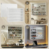 5-storey Display Cabinet, Shot Glass Display Case, Glass Curio Cabinet with 2 Glass Doors and 4 Adjustable Shelves, White