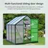 Greenhouse Garden, Green House, Outdoor Greenhouse Kit, PC Board with Sliding Door, 6.2' x 6.3' x 6.6'