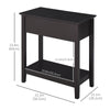 End Side Table in Flip Top Design with Cabinet and Bottom Shelf, Storage Furniture Decoration for Bedroom Living Room Office, Dark Coffee