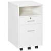 2 Drawer Filing Cabinet with Lock, Vertical File Cabinet with Wheels, Mobile Office Cabinet for A4, Letter Size, White