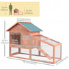 2 Tier Rabbit Hutch Outdoor Bunny House Guinea Pig Cage with Removable Tray, Ramp, Asphalt Roof
