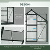 Greenhouse Garden, Green House, Outdoor Greenhouse Kit, PC Board with Sliding Door, 6.2' x 4.3' x 6.6', Grey