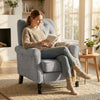 Accent Chair, Mid-Century Modern Armchair with Thick Padded Seat, Spring Cushion, Solid Wood Legs