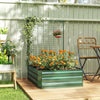 Galvanized Raised Garden Bed with Trellis for Climbing Plants, Outdoor Planter Box with Open Bottom, Green