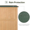 4x1.5ft Wooden Garden Storage Shed, Outdoor Tool Cabinet Organizer with Windows and Double Door, Nature Wood
