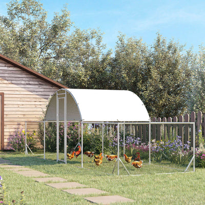 21.7' x 6.2' Metal Chicken Run with Waterproof and Anti-UV Cover