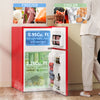 3.2 Cu Ft Compact Refrigerator, Mini Fridge with Freezer, Adjustable Shelves and Reversible Doors for Bedroom, Red