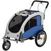 Elite II Dog Bike Trailer 2-In-1 Pet Stroller Cart Bicycle Wagon Cargo Carrier Attachment for Travel with Suspension and Storage Pockets, Light Grey