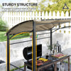 7' x 5' BBQ Grill Gazebo Tent, Garden Grill Canopy with Steel Frame and Hooks, Outdoor Sun Shade, Khaki