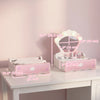 Qaba Kids Vanity Set, Makeup Table Toy with Lights, Mirror, Drawer, Accessories and Carry Handle for Girls 3-6 Years, Pink