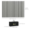 Reversible Outdoor Rug Waterproof Plastic Straw RV Rug with Carry Bag, 9' x 12', Grey and Cream White Boho