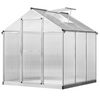 6' x 10' x 6.4' Walk-in Garden Greenhouse Polycarbonate Panels Plants Flower Growth Shed Cold Frame Outdoor Portable Warm House Aluminum Frame, Clear