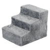 3-Step Dog Ramp for Sofa, Bed, and Couch, with Removable Cover, Light Grey