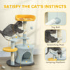 Cat Tree for Indoor Cats, 31.5 inch Cat Tower with Plush Perch, Platform, Condo, Scratching Post and Toy Ball, Blue