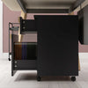 Mobile Filing Cabinet with 2 Drawers, Office Storage Cabinet with 5 Wheels, Black Wood Grain