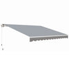 12' x 10' Retractable Awning Patio UV Resistant Fabric and Aluminum Frame for Deck, Balcony, Yard, Grey