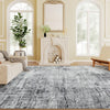 Area Rug for Living Room 9x12, Modern Abstract Machine Washable Rug, Non-Slip Carpet for Bedroom, Dining Room, Grey