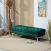 End of Bed Bench, Upholstered Bench, Entryway Shoe Bench with Button Tufted for Living Room, Bedroom, Dark Green