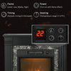 Electric Fireplace Mantel Wood Surround, Freestanding Fireplace Heater with Realistic Flame, Adjustable Temperature, Timer, Overheating Protection, and Remote Control, Black