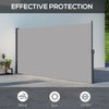 13' x 6' Retractable Side Awning, Outdoor Privacy Screen for Garden, Hot Tub, Balcony, Terrace, Pool, Light Grey