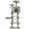 52 Inch Large Cat Tree for Indoor Cats, Light Grey