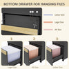 Mobile Filing Cabinet with 2 Drawers, Office Storage Cabinet with 5 Wheels, Black Wood Grain