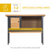 Rabbit Hutch, Wooden Bunny Cage Indoor Outdoor Bunny Hutch with Tray and Openable Water-Resistant Roof, Yellow