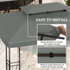 13' x 10' Gazebo Replacement Canopy 2 Tier Top UV Cover Pavilion Garden Patio Outdoor, Deep Grey (TOP ONLY)